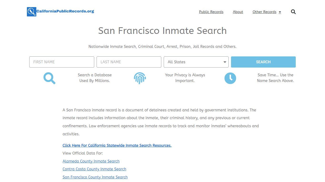 San Francisco Inmate Search - Current & Past SFPD CA Jail Records